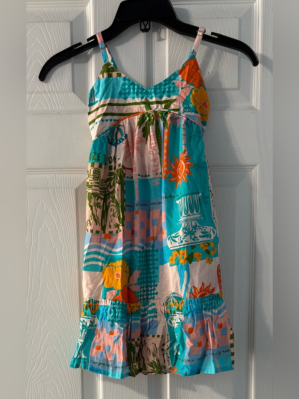 Girls Turquoise Multi-Color Abu Dhabi Summer Sundress
